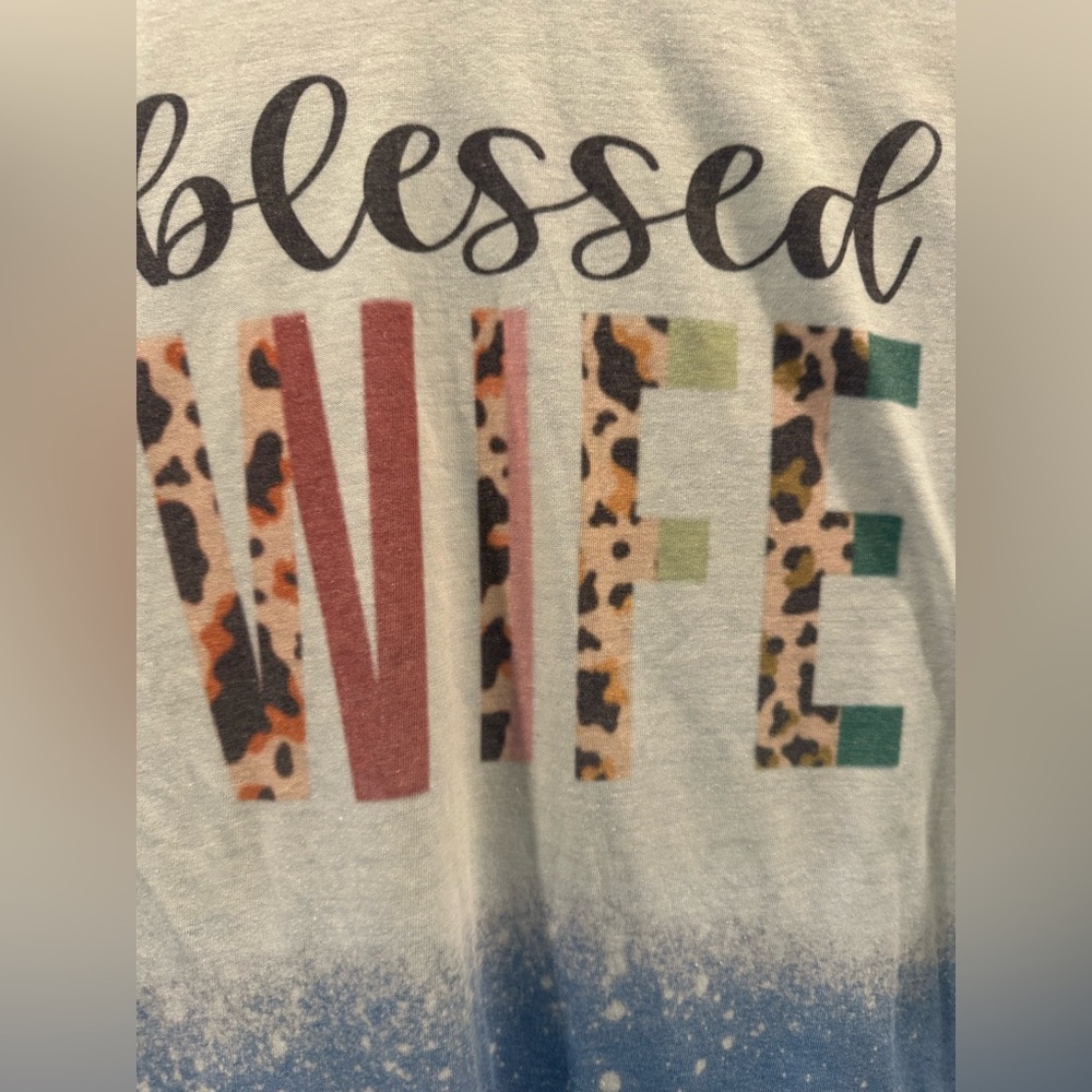 Blessed Wife Bleached Tshirt - Picture 2 of 4